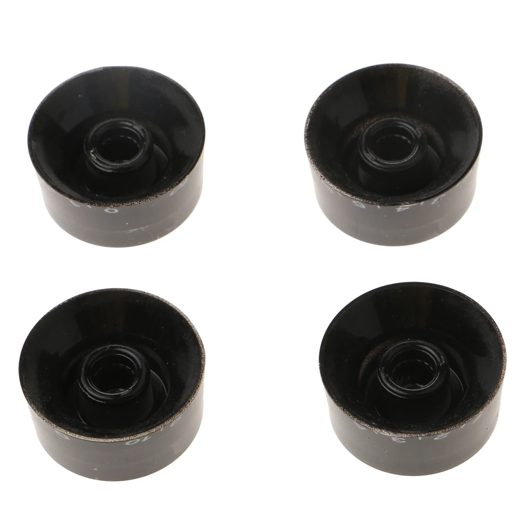 Pack of 4 Volume Tone Control Knobs Caps with Number Plastic for Les Paul Electric Guitar Black