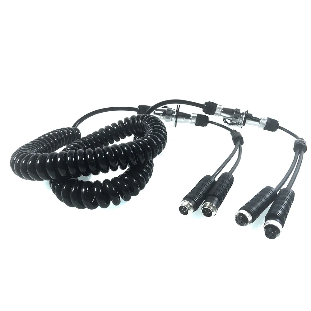 Factory Sale 7 Pin Trailer Backup Camera Cable Socket 7 Core Trailer Spiral Cable 3
