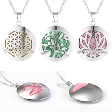 Простой ароматерапия эфирное масло диффузор медальон ожерелье Круглый Шарм ювелирные изделия из нержавеющей стали полый кулон