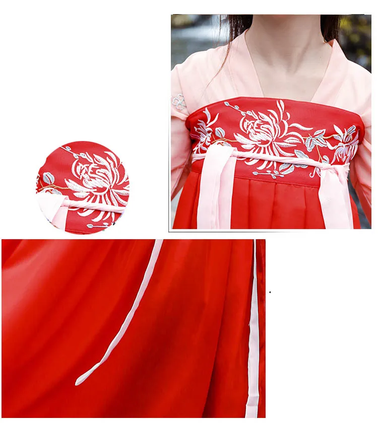Традиционный старинный Hanfu Китайский стиль Студенческая Тан Цин женская элегантная сказочная принцесса шезлонг Косплей Одежда для выступлений DL4167