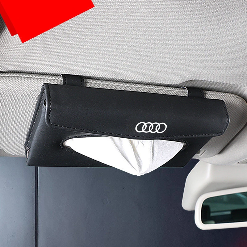 1 шт для Audi b5 b7 b8 A3 A4 A4L A5 A6L C5 C6 RS4 RS5 Q3 Q5 Q7 TT Стайлинг автомобиля солнцезащитный козырек ткани Бумага коробка заднем сиденье Бумага салфетка