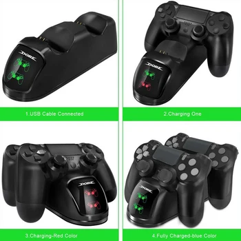 

2020 New USB Charger Docking Station for PS4 Controller for PS4 / PS4 Slim / PS4 Pro Controller with Charging Status Display r30