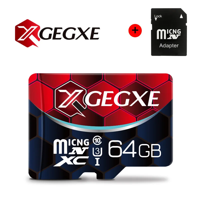 XGEGXE карта памяти 256GB U3 UHS-3 32GB Micro sd карта 128G 64G 8G класс 10 UHS-1 флэш-карта памяти Microsd TF/sd карта s для планшета - Емкость: 64GB-Adapter