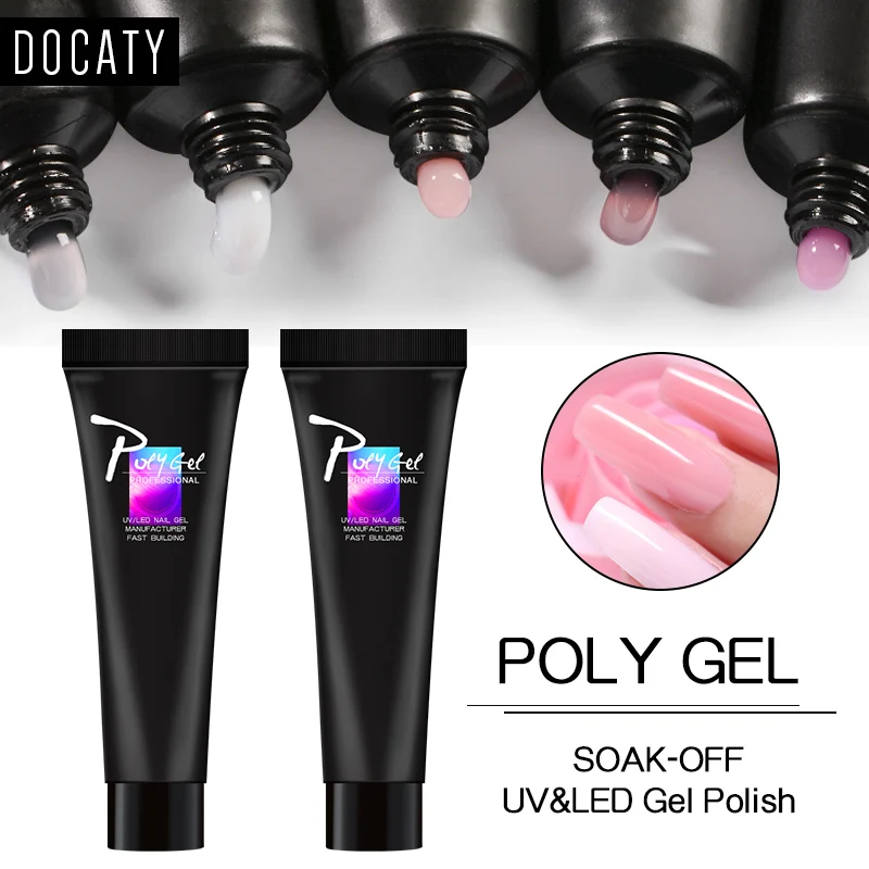 DOCATY Polygel Nail Acrylic Gel Varnish Poly Clear Crystal Builder Tips Enhancement Slip Solution Quick Extension | Красота и