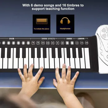 

Electronic Hand Roll Keyboard Piano 49 Key Kids Education Tool for Beginners SMN88
