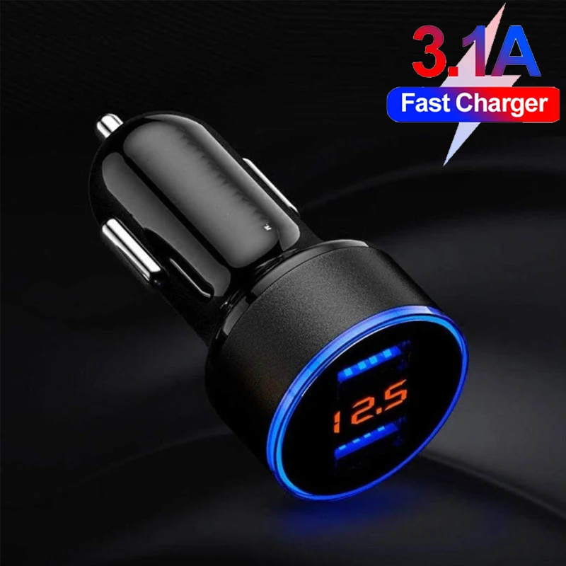 Автомобильное зарядное устройство мобильный телефон с двумя USB-портами 3 1 А