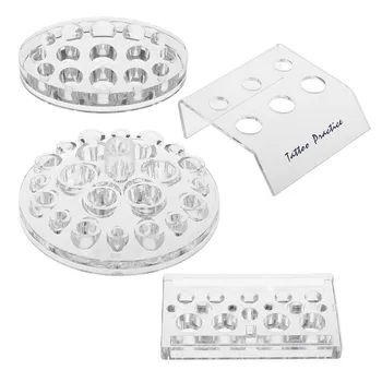 

4pcs Transparent Tattoo Ink Cup Holder Tattoo Machine Pen Holder Stand For Permanent Makeup Eyebrow Lips Caps Tattooing Tool