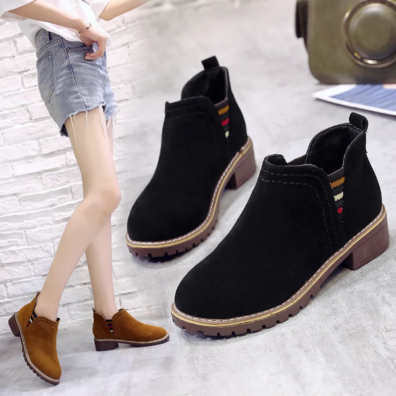 

Martin Boots Women's 2019 New Style Autumn And Winter British Style Thick Bottomed Breathable Retro Versatile Short Boots Flat S