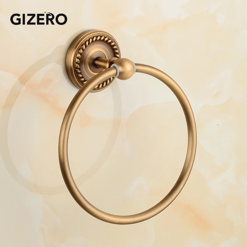 Towel RIng GIZERO аксессуары для ванной комнаты, латунный держатель для полотенец, держатель для туалетной бумаги, держатель для зубной щетки, держатель для туалетной щетки ZR2031 - Цвет: Towel RIng