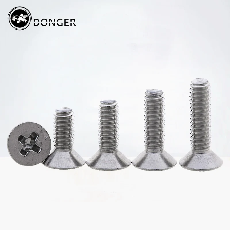 50/100 шт M1 M1.2 M1. M1.6 M2 DIN965 GB819 304 нержавеющая сталь км плоская головка потайная Phillips