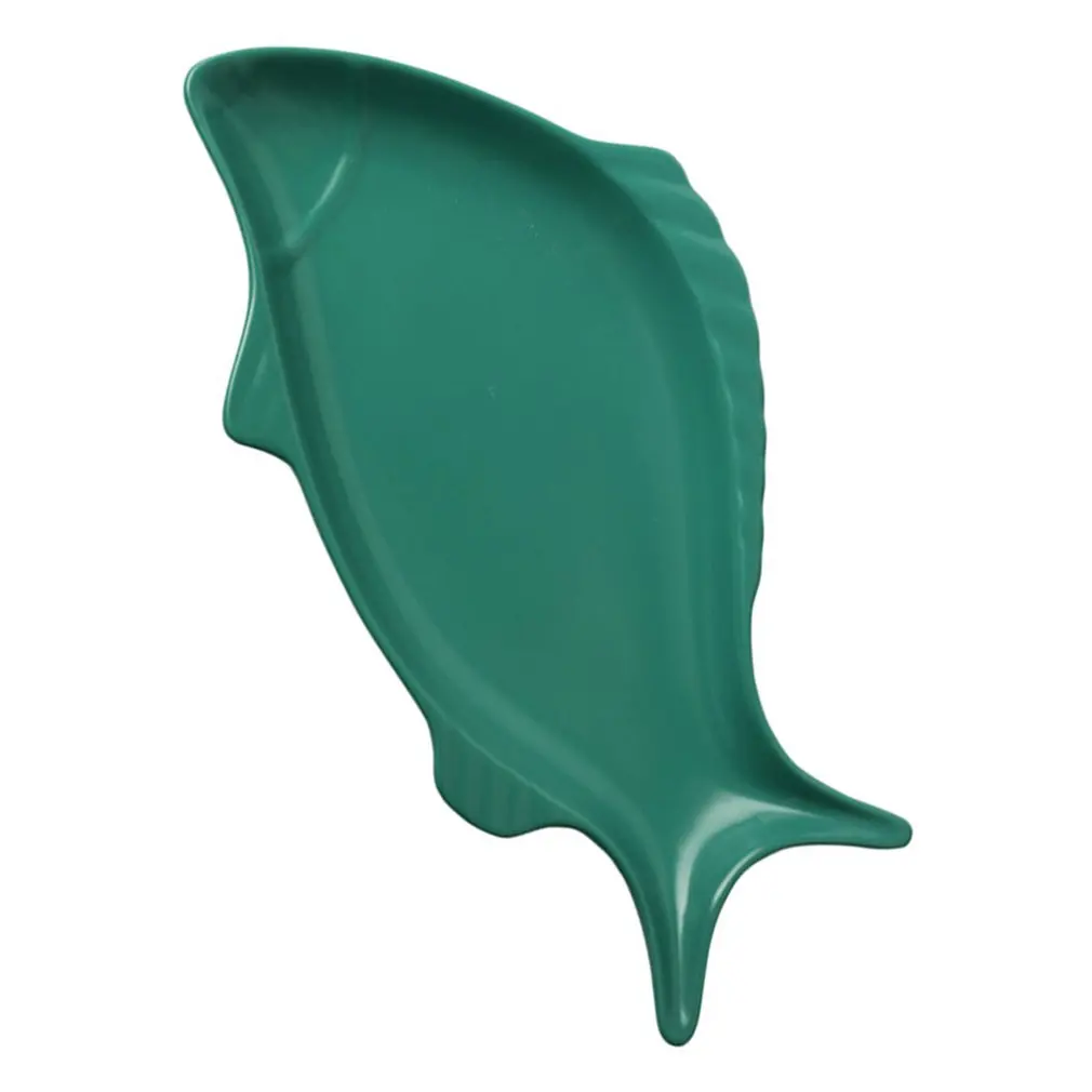 Creative Fish-Shaped Plate Household Tableware Steak Plate Ceramic Fish Plate Macarons Glaze Plate A