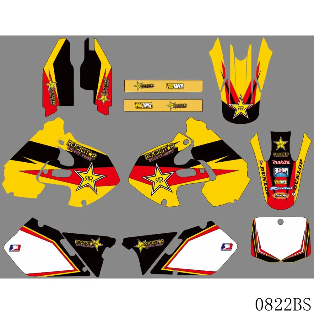 Full Graphics Decals Stickers Motorcycle Background Custom Number Name For SUZUKI RM125 RM250 RM 125 250 1999 2000 | Автомобили и