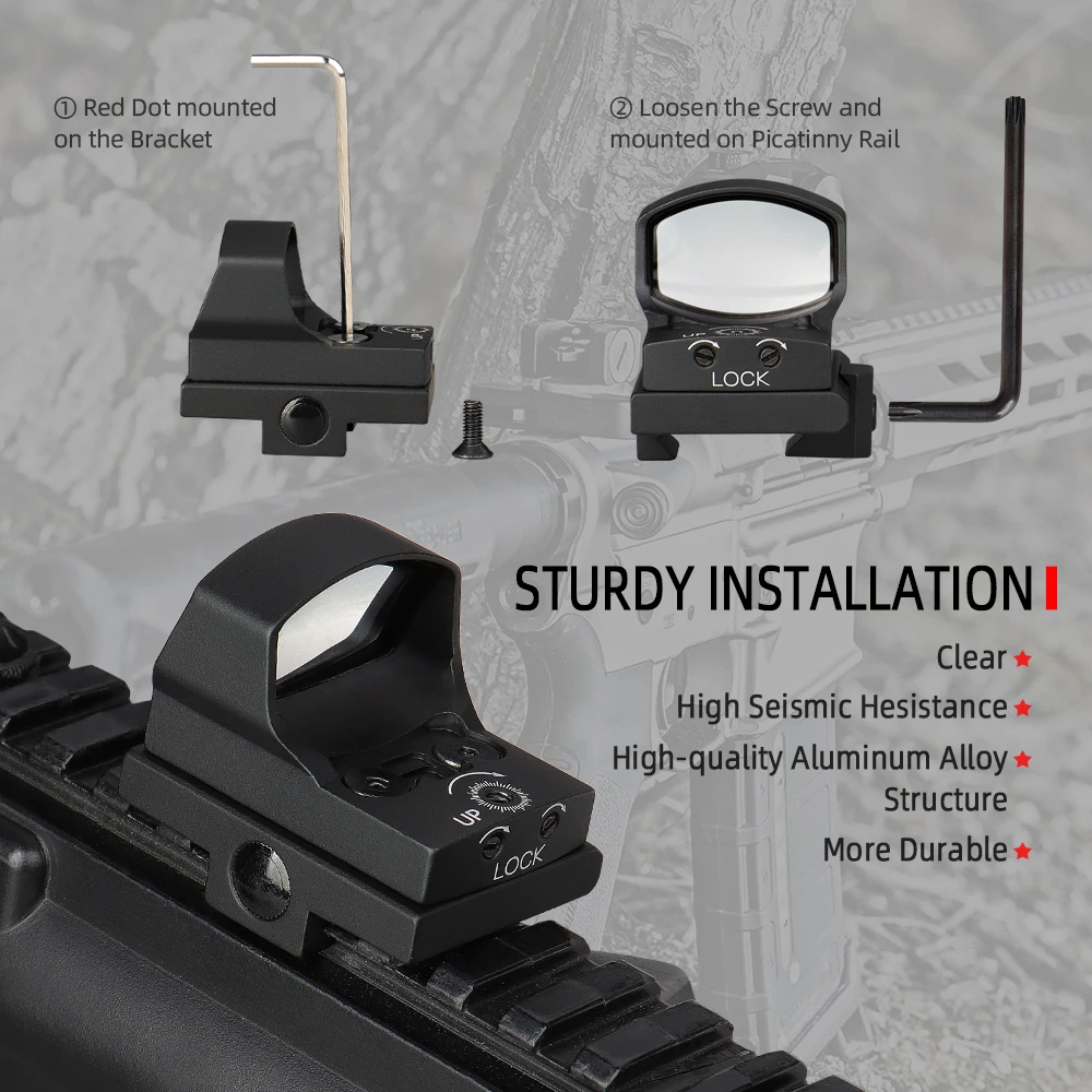 PPT красный точечный прицел Airgun Riflescope страйкбол 3MOA микро точка с рефлекторным креплением для прицела подходит 1911 G17 в охотничьей оптике HS2-0129