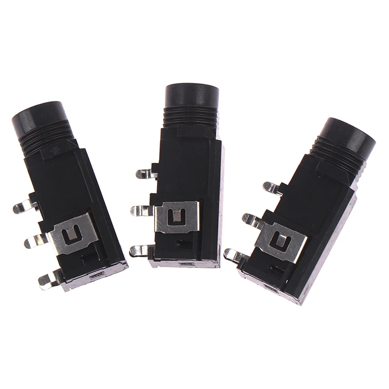 Audio Adapter 6.35mm Jack Stereo Female Socket Connector 4pin 3pcs/lot