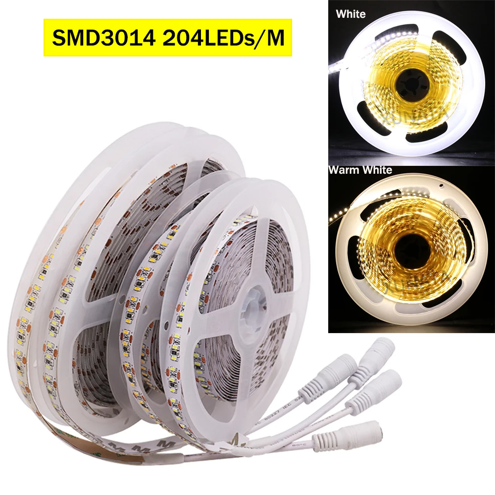560leds/m 5m 3014 SMD Led Strip Light Tape Rope Lamp Lights Waterproof DC 12V
