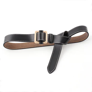 

Accessories Adults Universal Jeans Waist Women Belt PU Leather Without Holes Needleless Durable Square Buckle Adjustable Gift