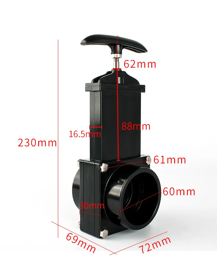 DN50/DN63/DN75 Camp drain valve sewage RV valve UPVC Caravan gate with good corrosion and pressure resistance