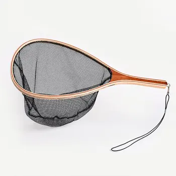 

Fly Fishing Trout Landing Net Set Monofilament Nylon/Soft Rubber Fishing Network with Lanyard Rope