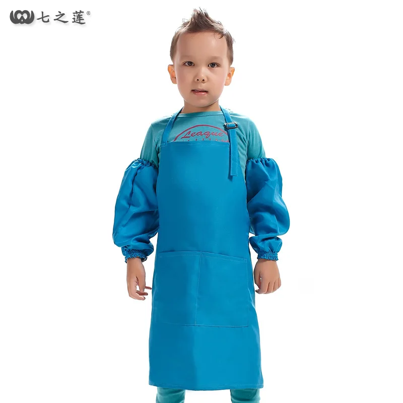 Solid color men and women children's cuff antifouling and dirt resistant long paragraph simple cute baby sleeves 88006 - Цвет: 9