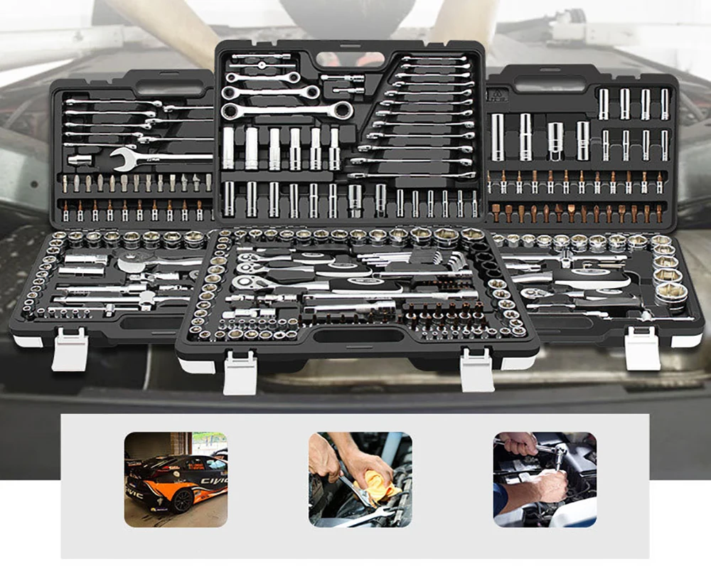 

Ratchet Wrench Hand Tools Set Combination Socket Adapter Kit Spanner Set General Household Wrench Set Tool for Auto repair tools