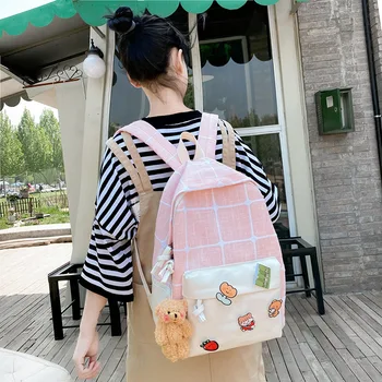 

2020 new Korean version of the shoulder bag women's casual fashion check student bag large capacity ladies bag