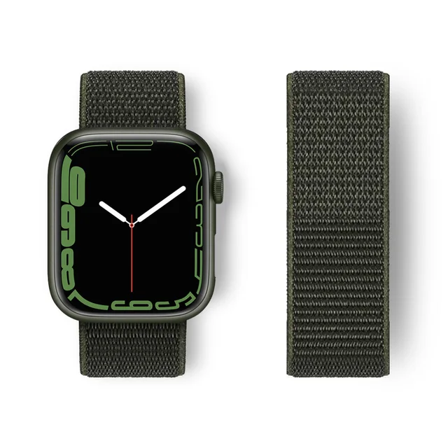 Nylon Strap for Apple Watch Band Series 765 45mm 41mm44mm 40mm  Smartwatch Watchband Belt Sport Bracelet on iWatch 4 3 42mm 38mm Army green