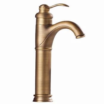

High Quality S Shape Tube Mixing Faucet Antique Rotating Faucet Bathroom Retro Single Handle Double Control Basin Household Tap