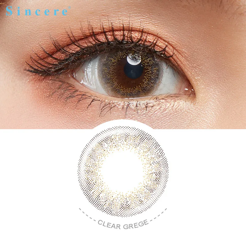 Роскошные контактные линзы цвета мокко для глаз ежемесячное использование в течение 30 дней фирменные контактные линзы - Цвет: Clear Grege