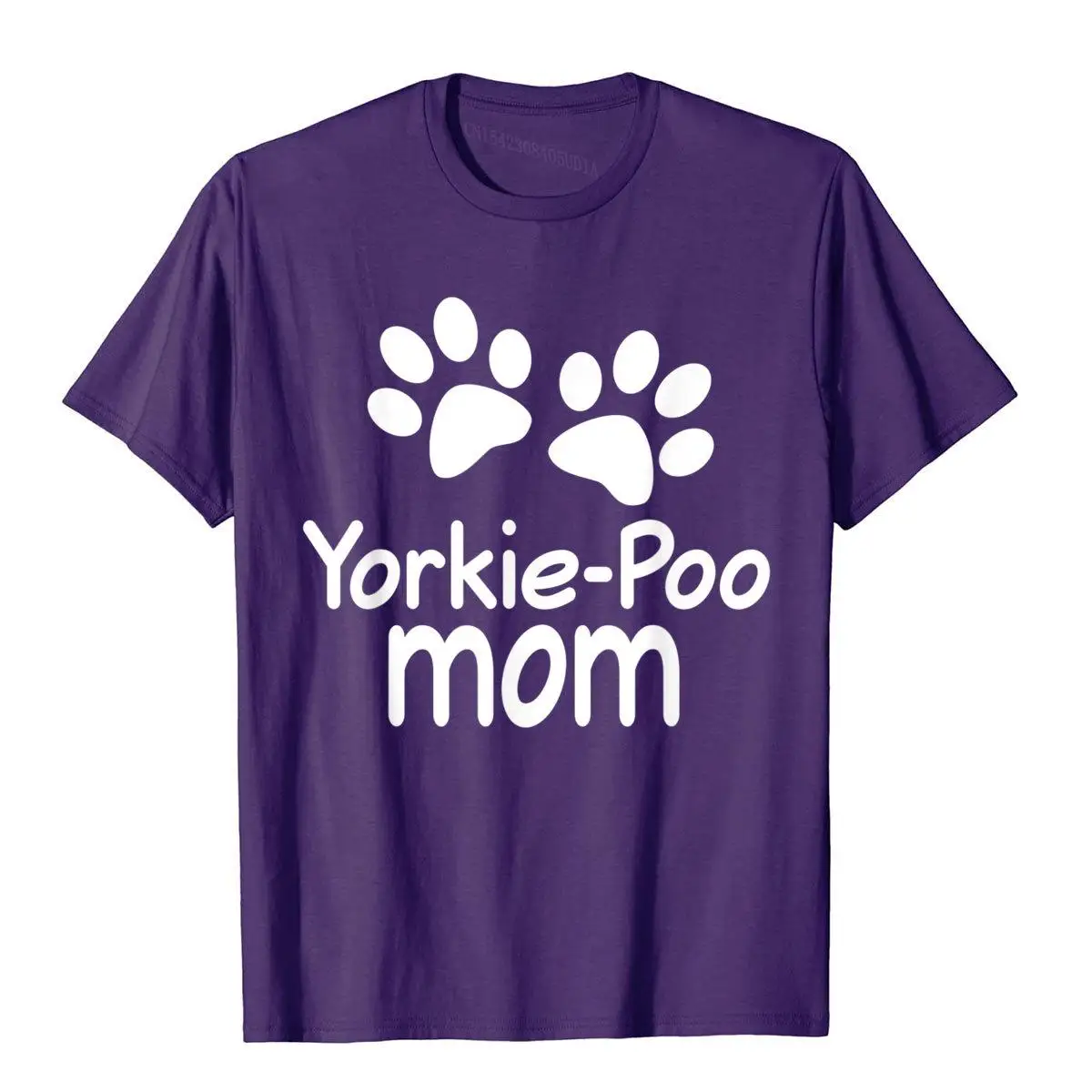 Yorkie-Poo Mom T-shirt Paw Print Pet Tee__B8490purple