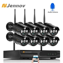 Jennov 8CH 1080P Wifi беспроводная камера безопасности система наружного видеонаблюдения комплект ip-камеры NVR комплект CCTV Водонепроницаемая IPP ipCam