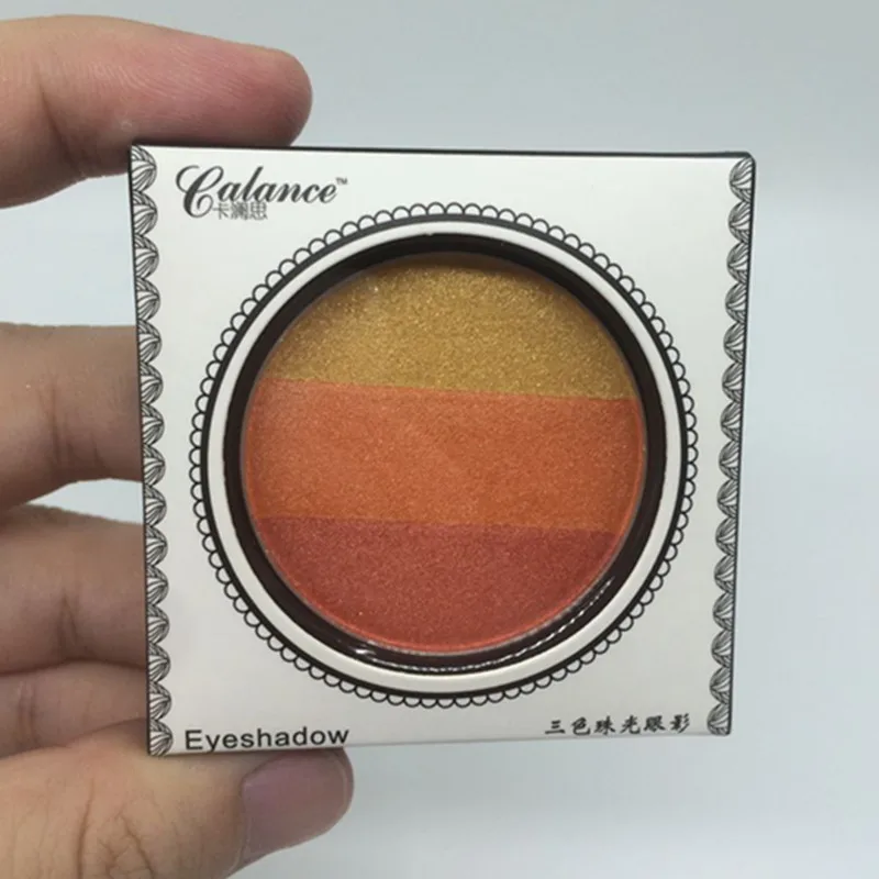 Палитра теней для век розовые мерцающие 3 цвета корейские тени макияжа