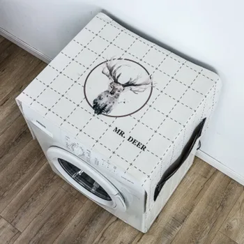 

Drum Washing Machine Cover Dust Cover Fabric Single Door Refrigerator Cover Cloth Bedside Table Cover Towel ok