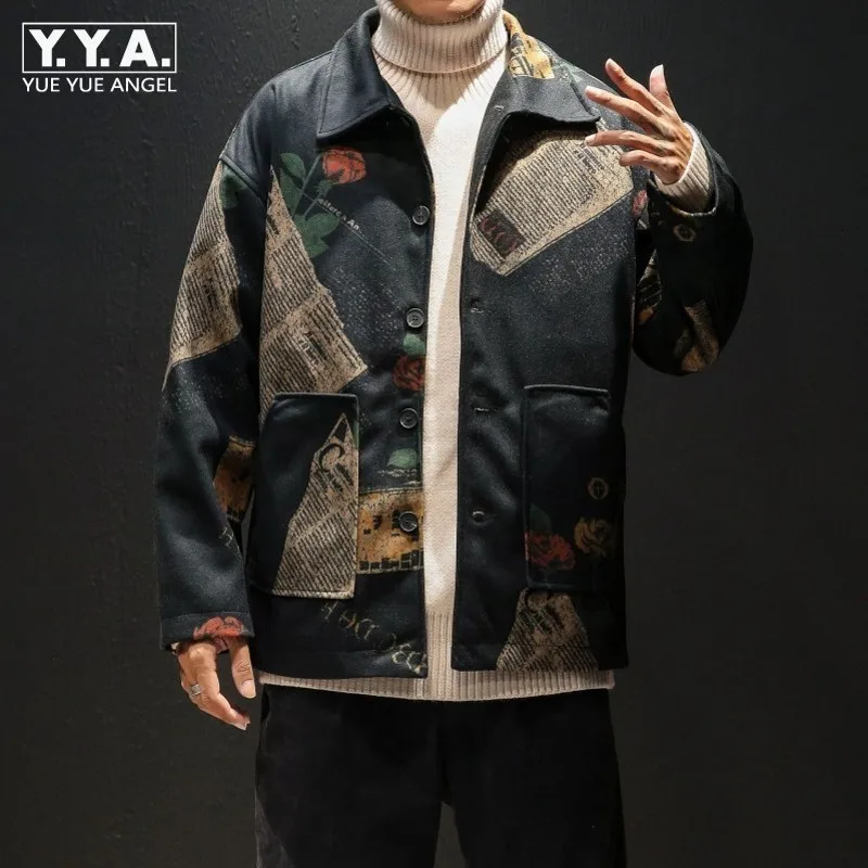 

Brand 2020 New Mens Slim Single Breasted Windbreakers Autumn Casual Printed Turn-down Collar Coat Male Outwear Plus Size 5XL