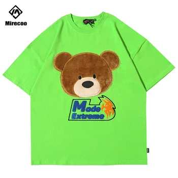 

2020 Hip Hop T Shirt Men Oversize 3D Cartoon Bear Print Tshirt Short Sleeve Fashion Cotton T-Shirt Summer Clothes Street Wear