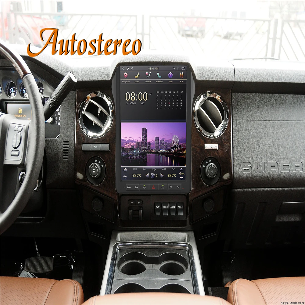 Qualcomm Android13 For Ford F250 F350 Heavy Duty Truck Tesla Screen Car GPS Navi