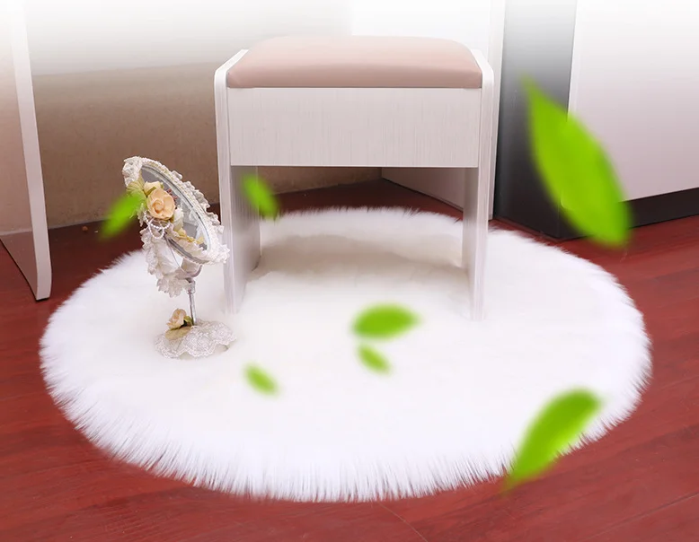 Пушистый круглый ковер ковры для гостиной Декор ковры из искусственного меха детская комната длинные плюшевые Коврики для спальни мохнатый ковер современные коврики