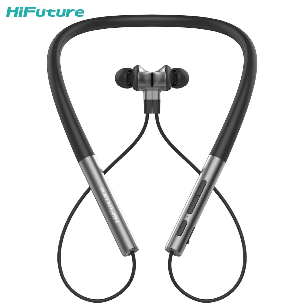 

New Arrivals HiFuture Necklace True Wireless Earbuds Sports Earbuds Bluetooth 5.0 12H Playback 100% Silicon Neckband--Black