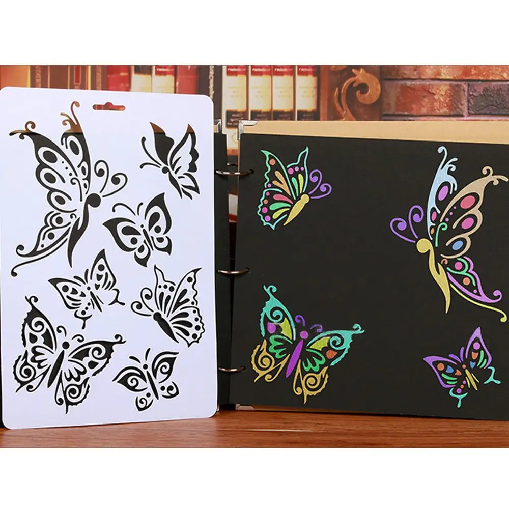 

1PC White Butterfly Layering Stencil For Wall Painting Scrapbooking Stamp Album Decorative Embossing Paper Cards DIY Craft Tools