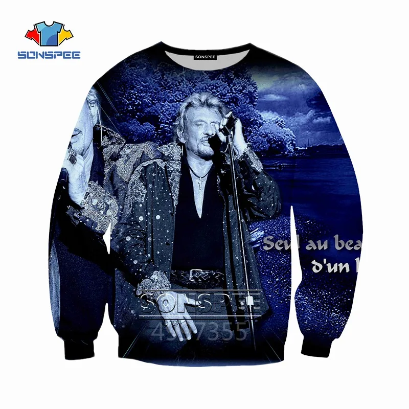 4 SONSPEE Johnny Hallyday Harajuku/Детские толстовки с 3D принтом детская одежда для мальчиков и девочек-подростков Топы, пуловер с длинными рукавами SW125 - Цвет: 4