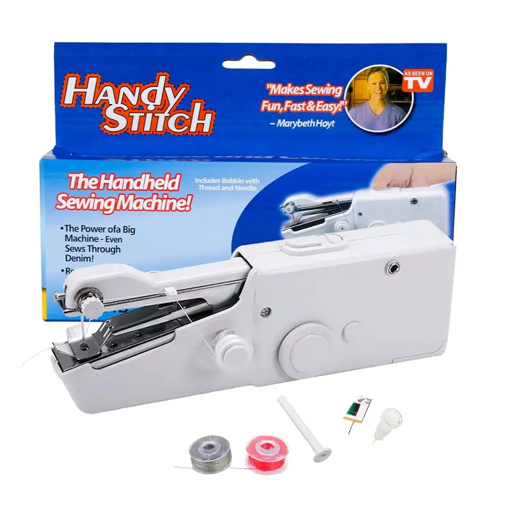 Mini Hand Sewing Machine Portable Household Quick Stitch Sew Needlework Cordless Clothes Fabrics Electronic Sewing Machine