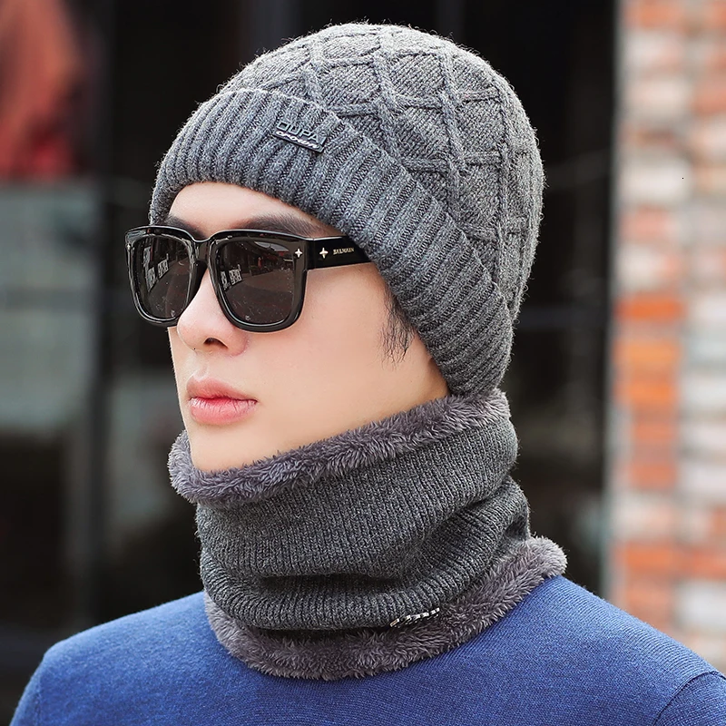 Зимняя шапка Skullies Beanies шапки зимние шапки для мужчин женский шерстяной шарф головные уборы, Балаклава маска Knitted шапка вязаная