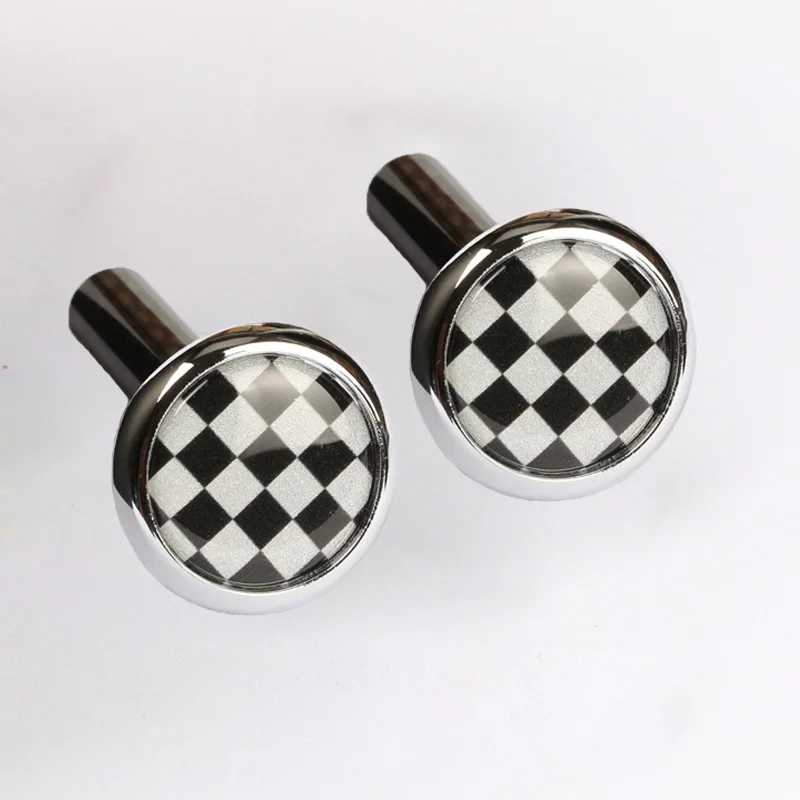 2 шт. автомобильный микромотор для автомобильных дверей Pin Обложка Наклейка для Mini Cooper JCW S One R55 R56 R60 R61 F54 F55 F56 F60 Countryman автомобильные аксессуары - Цвет: Checkered Silver
