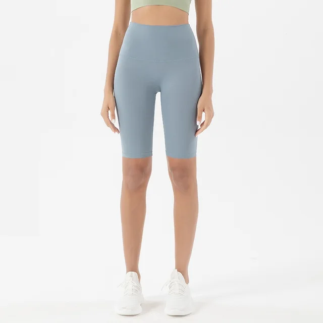 Sexy Sports Yoga Shorts Tights High Waist Fitness Bicycle Running Pants High Waist Peach Hip Soft And Comfortable Gym Clothing Denim Blue