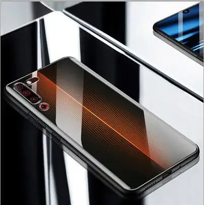 Оранжевый Z6Pro, градиентные синие чехлы с закаленным стеклом, задняя крышка для lenovo Z6 Pro, оболочка, силиконовая рамка, чехол для lenovo Z 6 Pro Funda - Цвет: Оранжевый