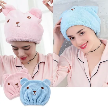 

Microfiber Hair Turban Quick Dry Hair Drying Cap Towel Head Wrap Hat Dry Hair Bathing Cap Towels Bathroom Bath Towels for Adults