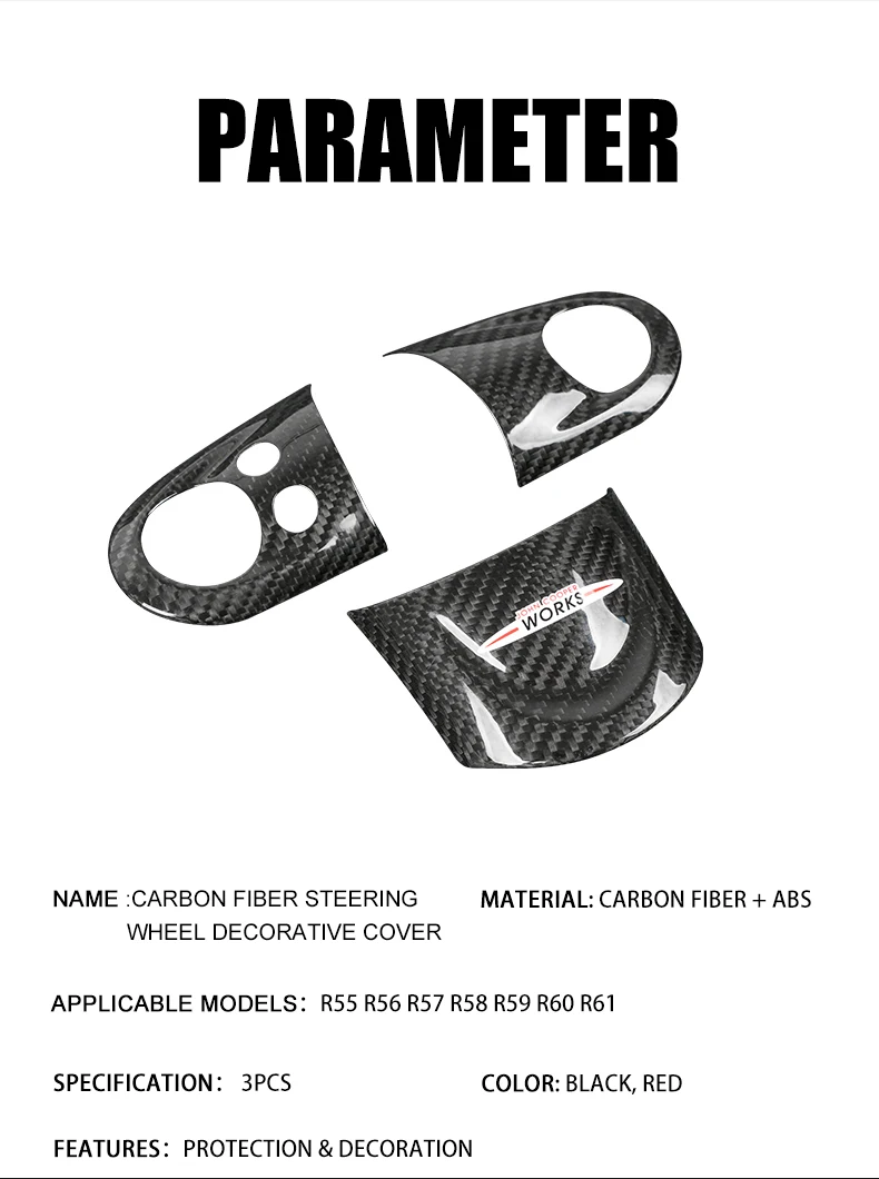 Countryman para Mini Cobertura do Volante de Fibra R60 R61 Clubman Cooper Carbono Decoração Interior Adesivos R55 R56 R57 R58 R59 15 adesivos automotivos internos