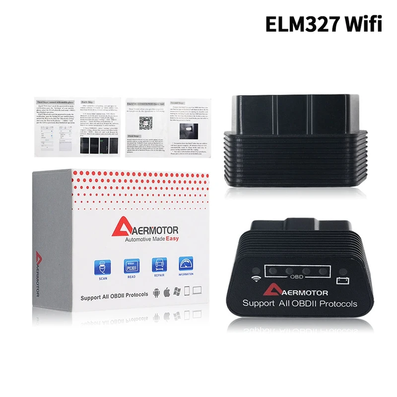 Aermotor ELM327 OBD2 диагностический сканер Android IOS Windows работает адаптер
