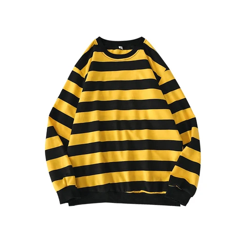 Yellow stripe Новинка, мужские свитера, Классический Полосатый пуловер, Мужская толстовка, уличная одежда, хип-хоп, Радужный свитер, Мужская одежда,, Повседневный пуловер - Цвет: Yellow stripe