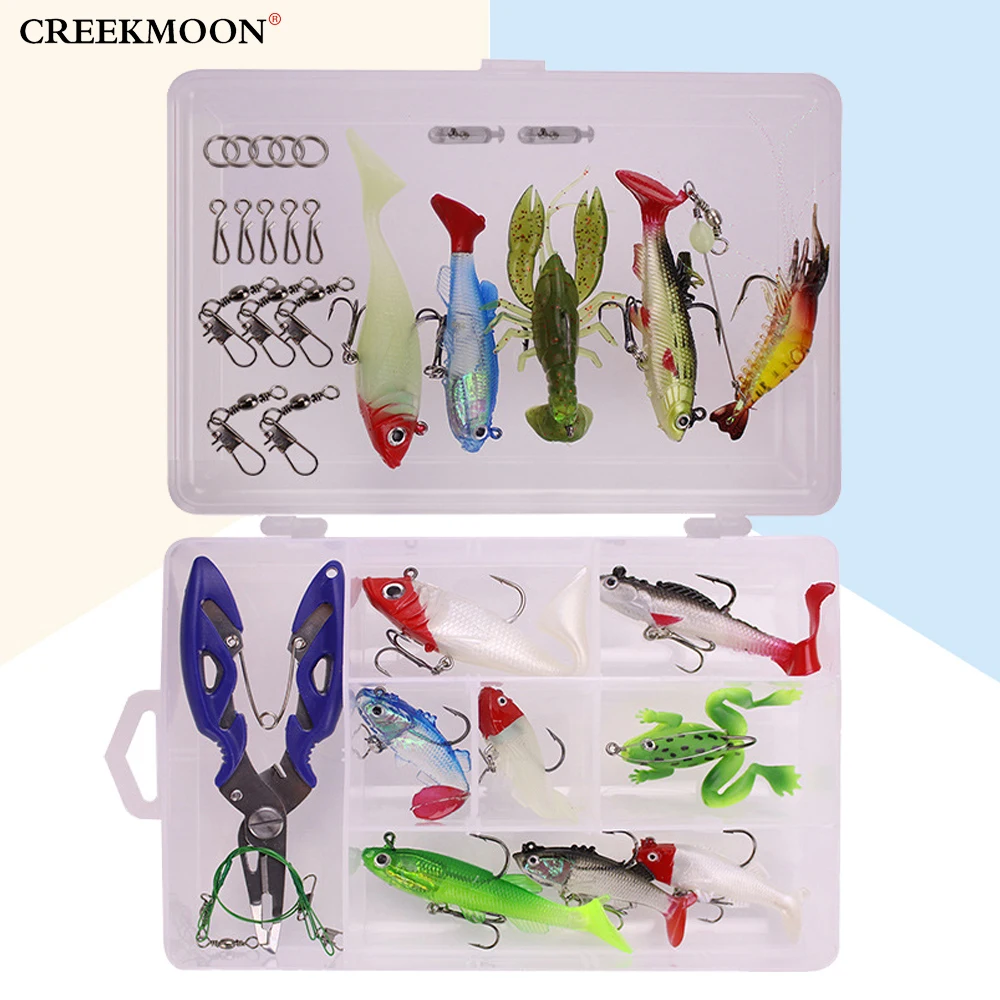 34pcs/lot Fishing Lures Kit Mixed Soft Worm Lure Carp Lead Soft Lures Vib  Set Isca Artificial Bait Fish Accessorries Set - AliExpress