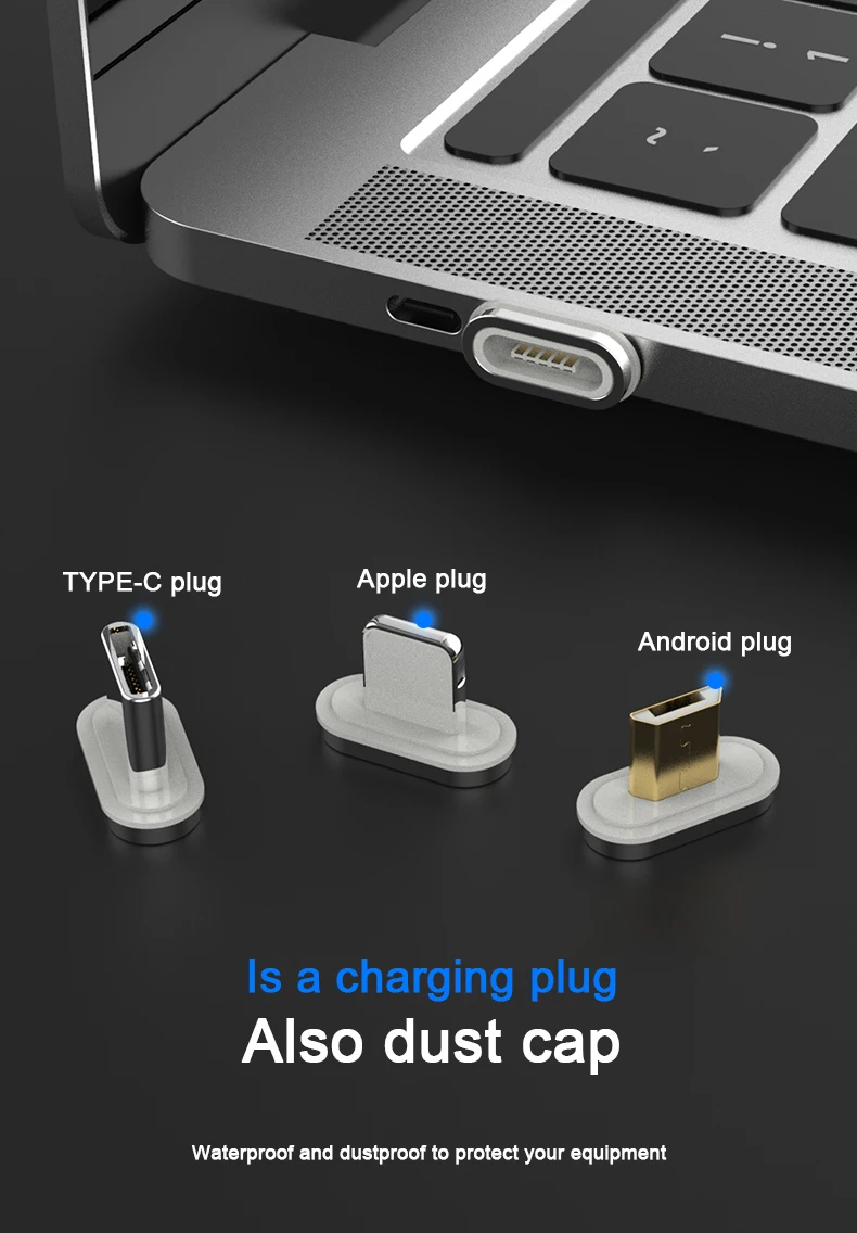 Магнитный USB C адаптер для iPhone XS X XR 8 7 поддержка QC3.0 8 Pin Micro usb type C зарядный разъем адаптер для huawei samsung